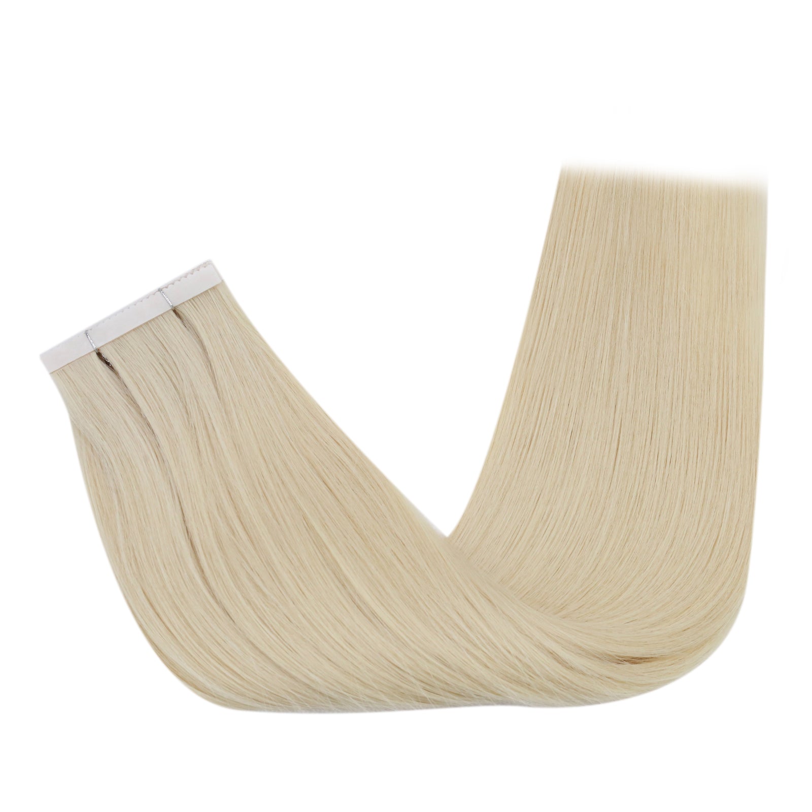 Platinum Blonde Human Hair Tape-In Extensions - 图片 5