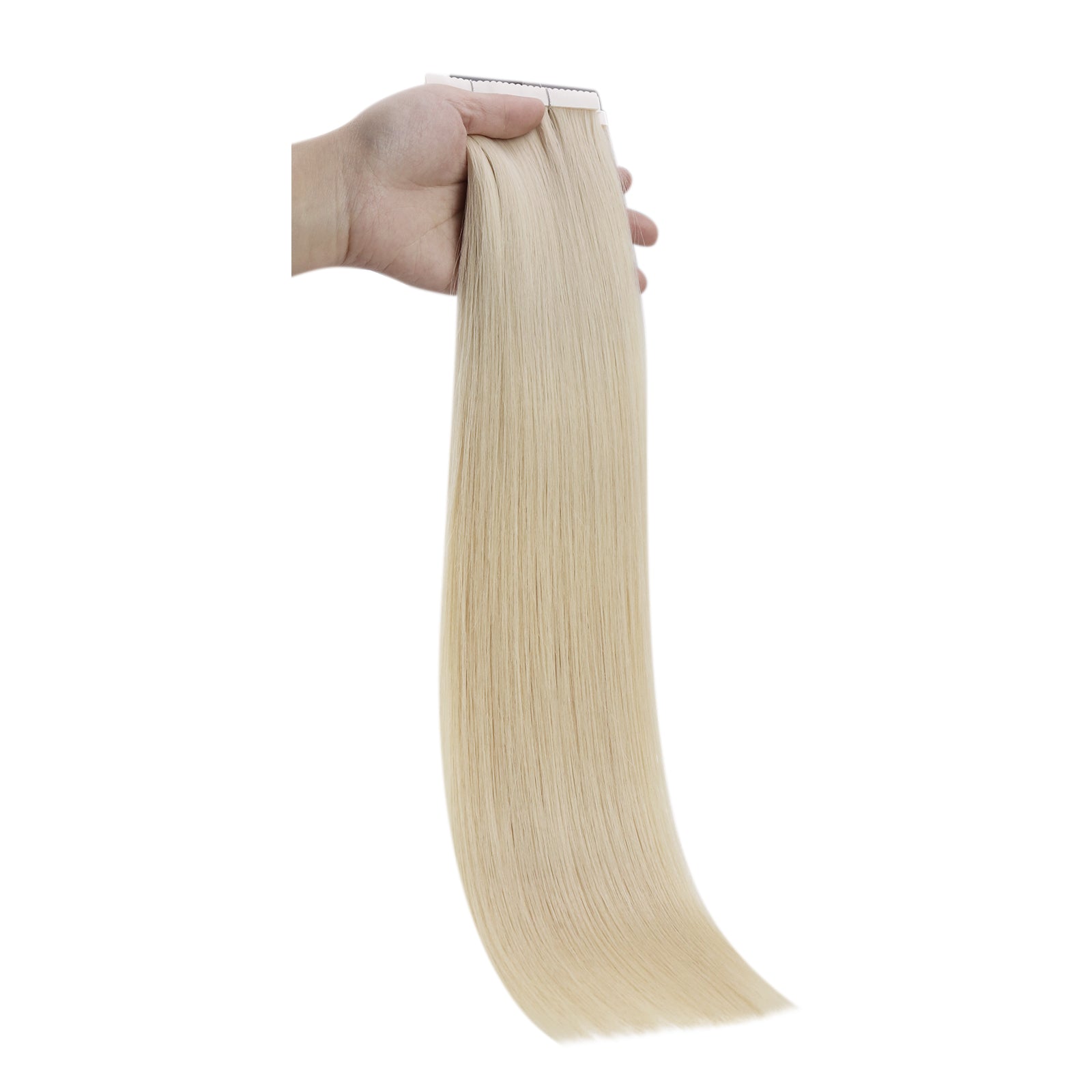 Platinum Blonde Human Hair Tape-In Extensions - 图片 12