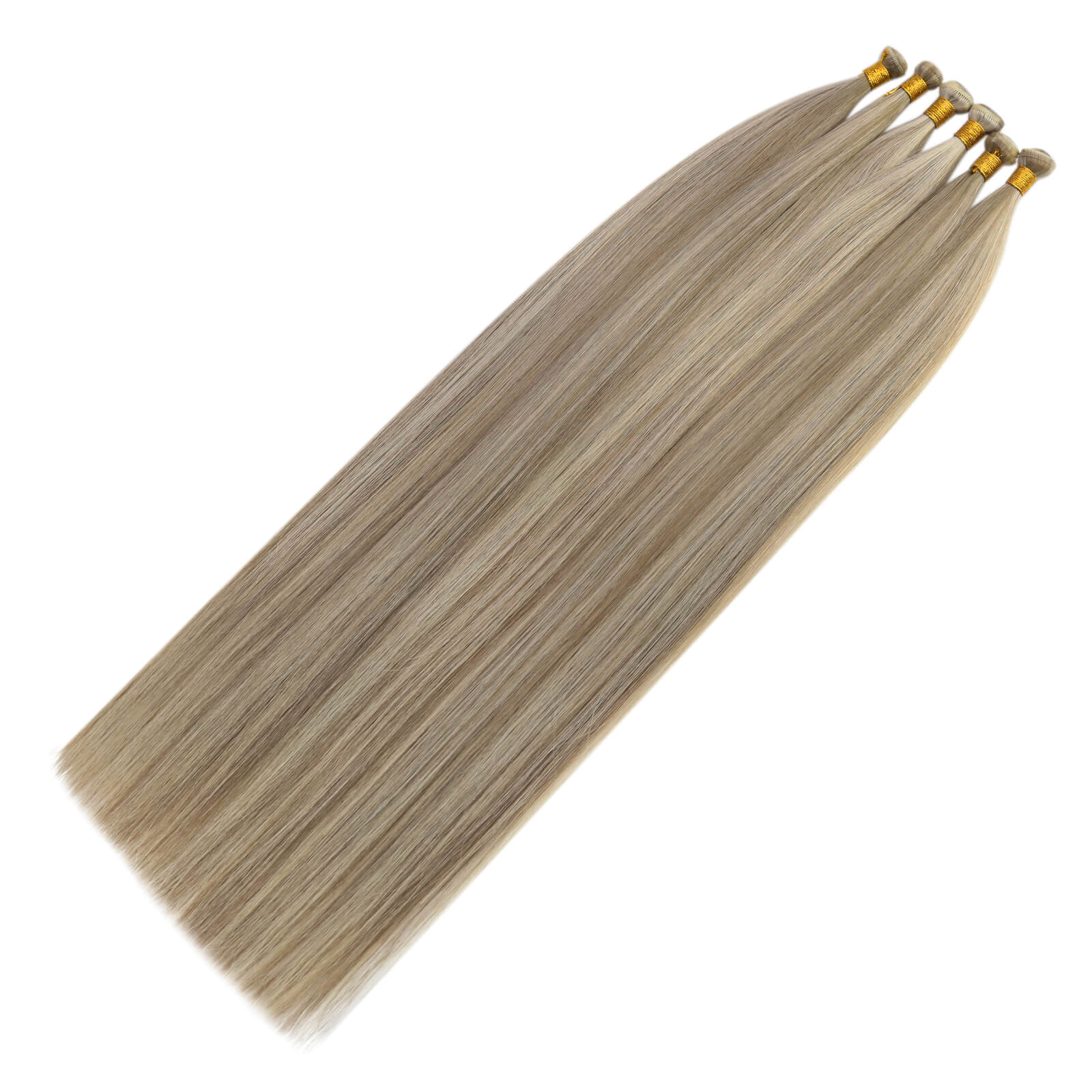 Genius Weft Human Hair Bundles Light Brown Platinum Blonde - 图片 7